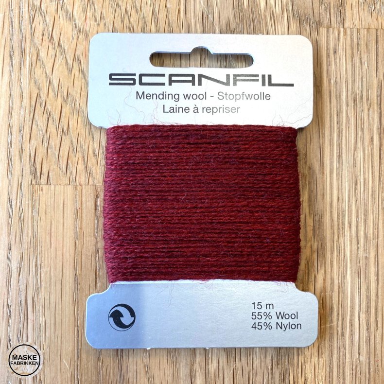 Scanfil Stoppegarn - uld/nylon, 15 m 072 Bordeaux