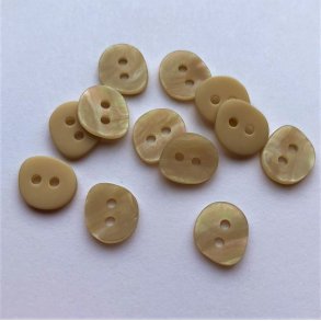 Irregulr knap, beige, 2-huls, 12 mm