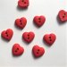 Knap 2 hul, rdt hjerte, 12 mm