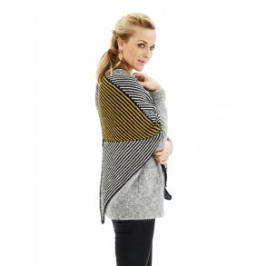 Retstrikket sjal med striber - gratis download opskrift