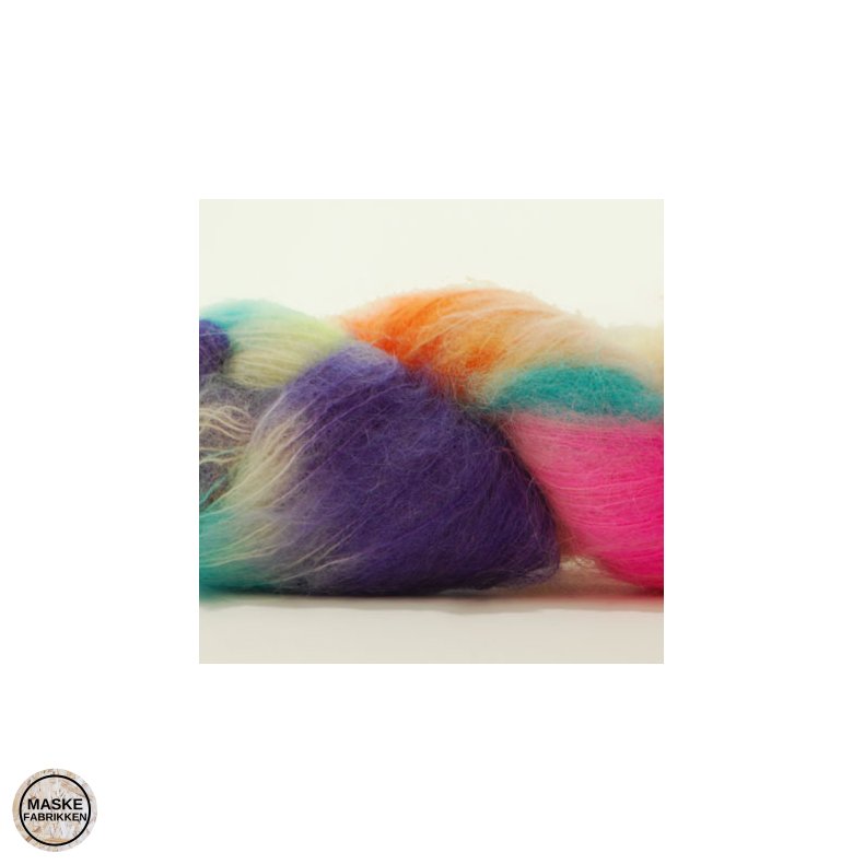 Hjertegarn Kid Mohair Hndfarvet 5 Pink Orange Lilla Turkis