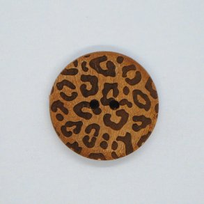 Trknap Leopard brun, 2-hul, 20 mm