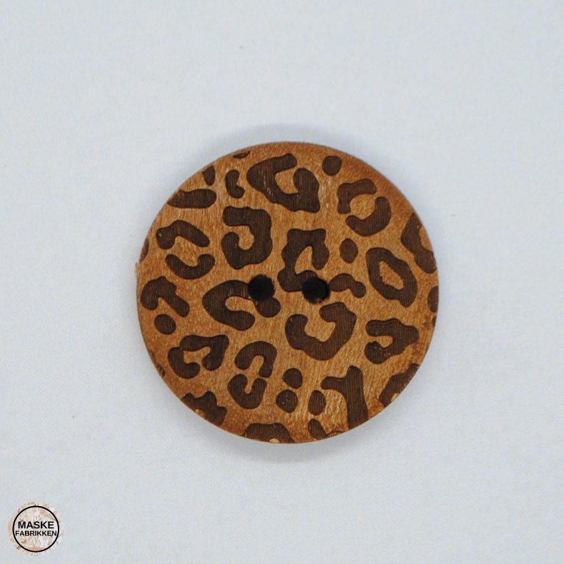 Trknap Leopard brun, 2-hul, 20 mm