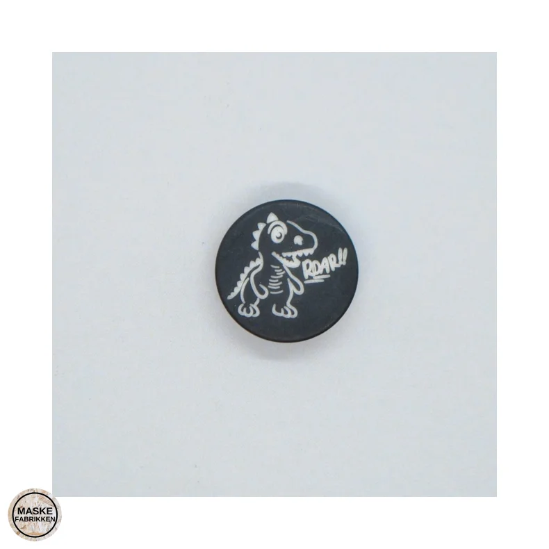 Dino knap 15 mm, sort