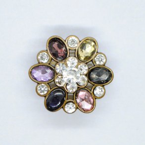 Blingknap med je - Multifarvet, 28 mm