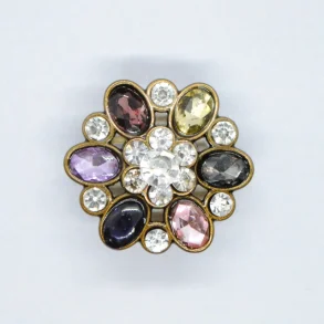 Blingknap med �je - Multifarvet,  23 mm