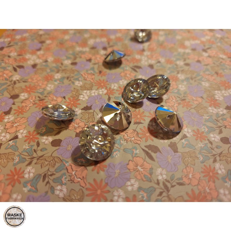 Klar Krystalknap m/kanal - 15 mm