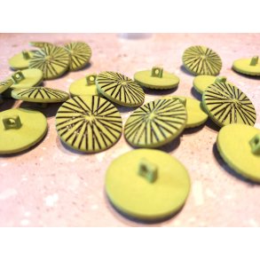 Gr�n knap med streger - 23 mm