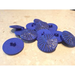 Bl� knap med streger � 18 mm