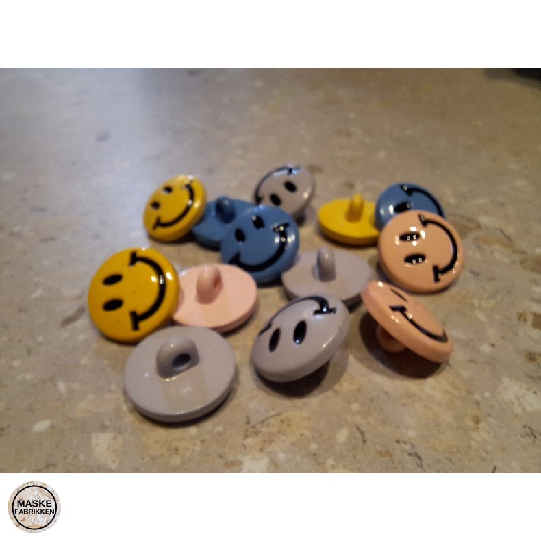Smiley knap m/�je - 15 mm