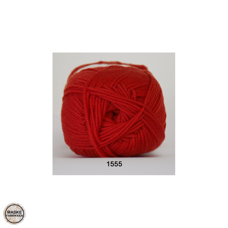 Hjertegarn Extra fine Merino 150 1555 Orangerød