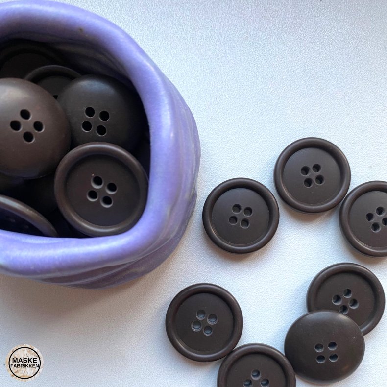 Mrkebrun knap, 22 mm