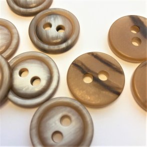 Knap Ecru/Beige, 2-huls, 23 mm