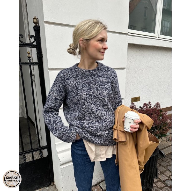 PetiteKnit - Melange Sweater, strikkeopskrift (papir)