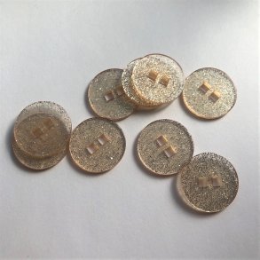 Ecru glimmerknap, 2 huls, 25 mm