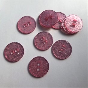 Lyserd glimmerknap, 2 huls, 25 mm