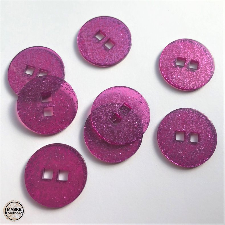 Lilla glimmerknap, 2 huls, 25 mm