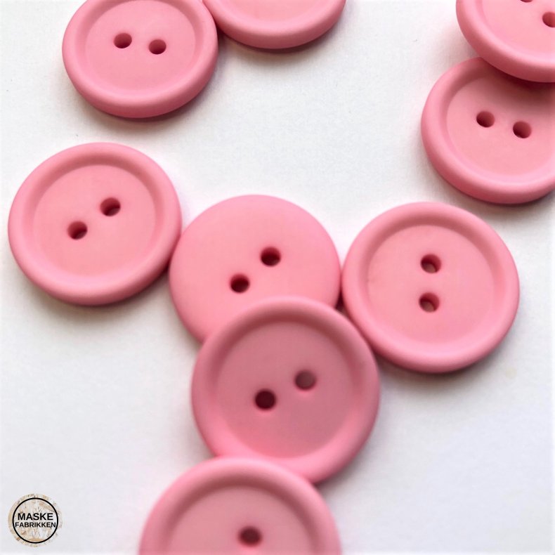 Lyserd, mat knap 2-huls, 18 mm