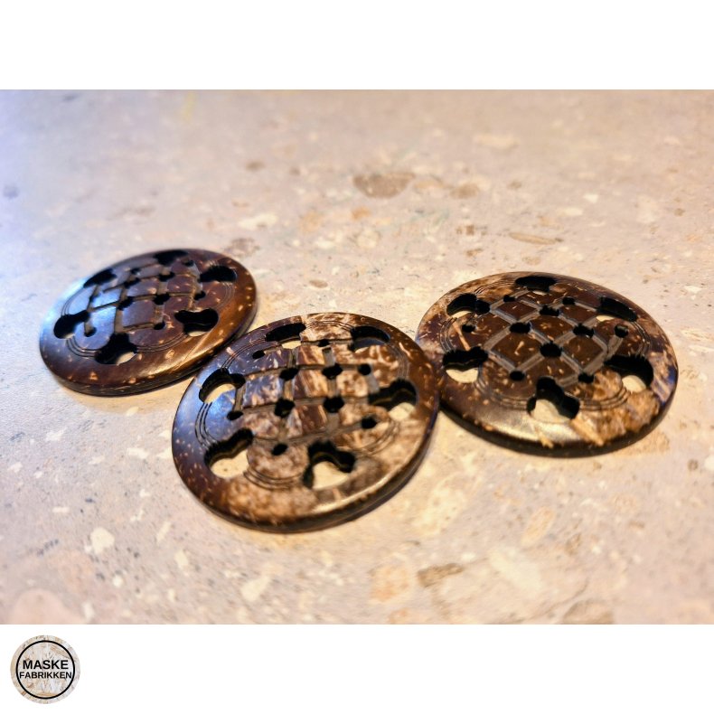 Knap med struktur, tr� - 40 mm