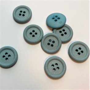 Mat glimmerknap 4-huls, 20 mm - aqua