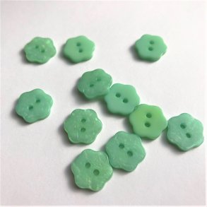 Grn blomsterknap med perlemorslook, 12 mm