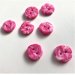 Hndlavet knap, pink marmoreret - ca. 15 mm