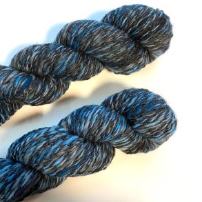 Hndspundet Garn - Bl/koks