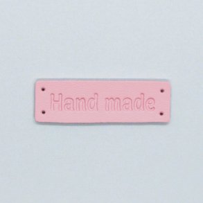 Hand made - label, rosa