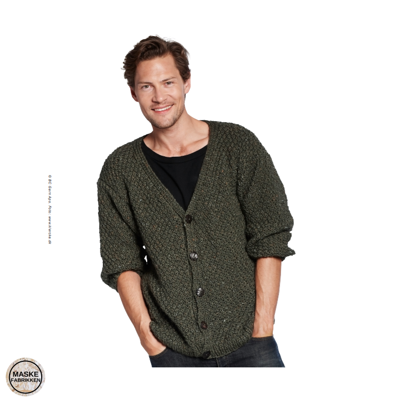 Opskrift - Grn herrecardigan