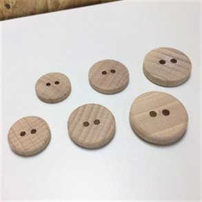 Knap af ubehandlet tr - 2 huller
