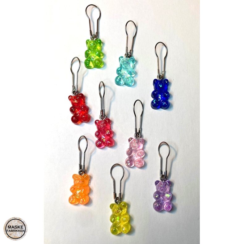 Maskemarkr med glitter-bamse