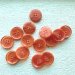 Semitransparent knap - orange, 25 mm