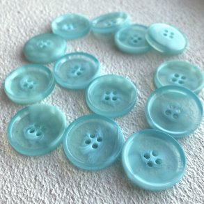 Semitransparent knap - turkis, 25 mm