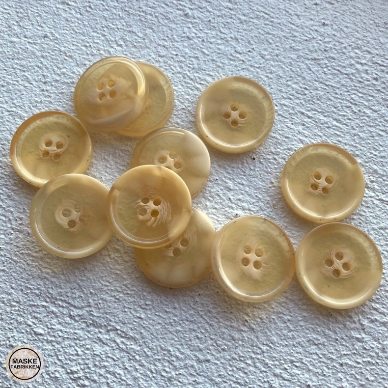 Semitransparent knap - varm gul, 25 mm