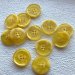 Semitransparent knap - gul, 25 mm