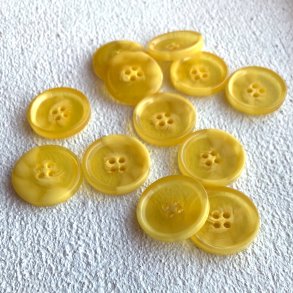 Semitransparent knap - gul, 25 mm