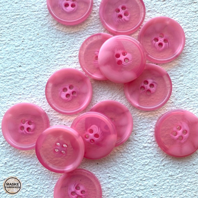 Semitransparent knap - lyserd, 25 mm