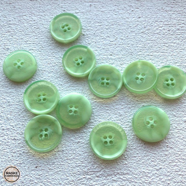 Semitransparent knap - lysegrn, 25 mm