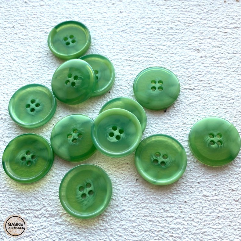 Semitransparent knap - grn, 25 mm