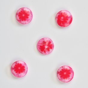 Pink blomst knap, 15 mm