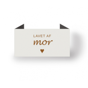 LAVET AF mor, hvid endebukket label