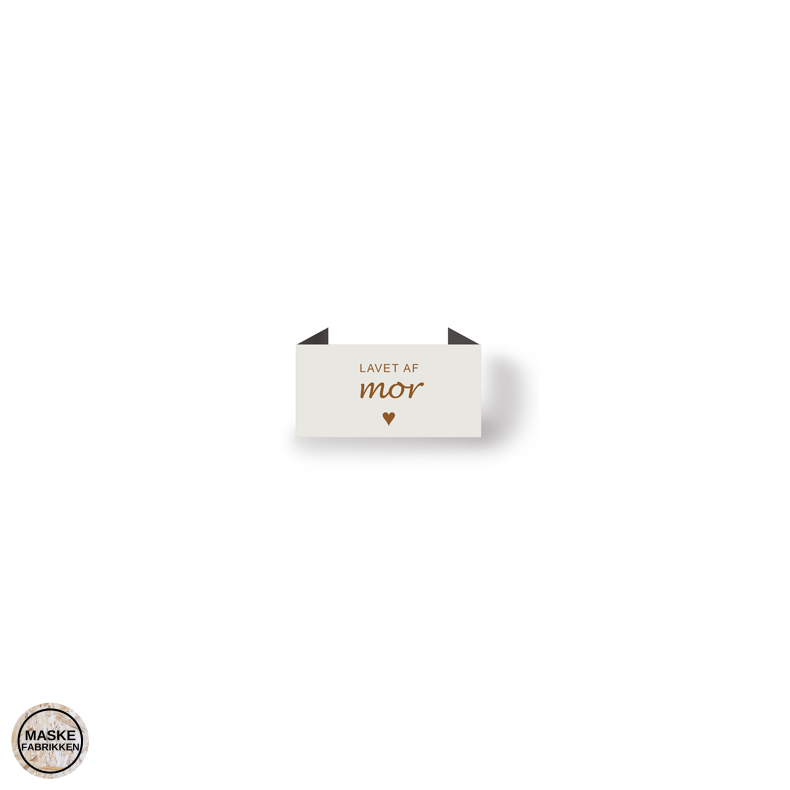 LAVET AF mor, hvid endebukket label