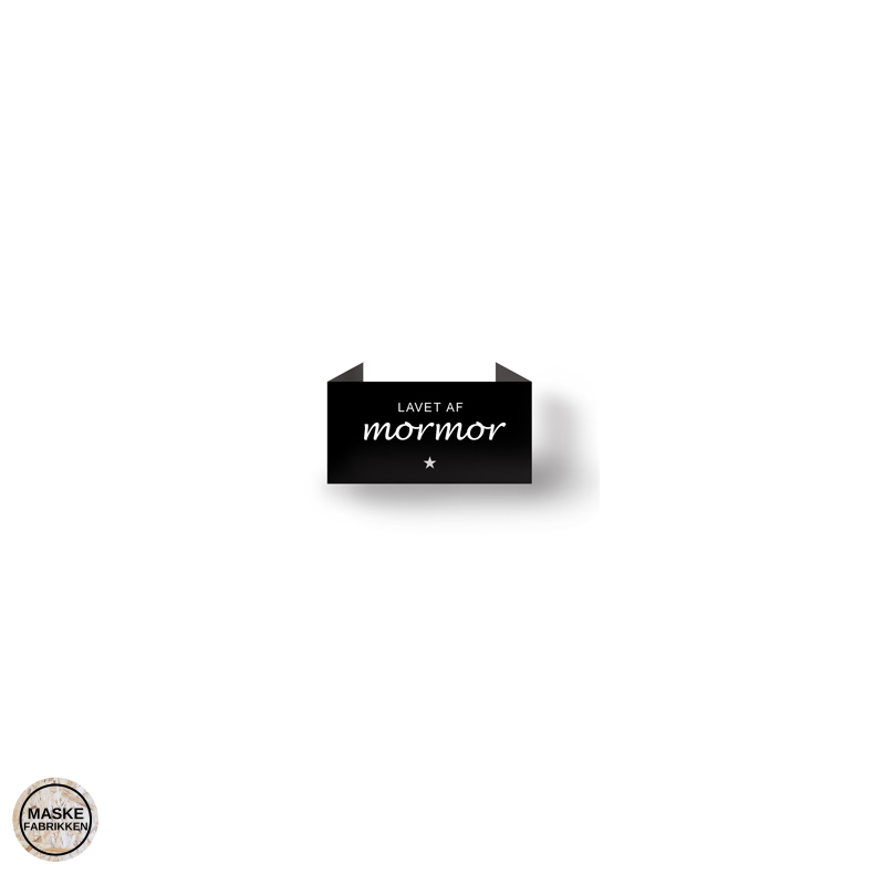 LAVET AF mormor, sort endebukket label