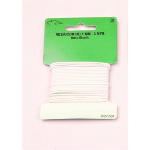 Rund elastik, 1 mm - 3 meter