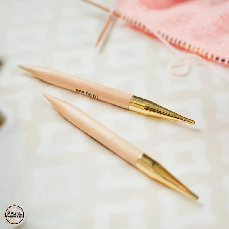 KnitPro Basix Birk udskiftelige pindespidser, 10 cm