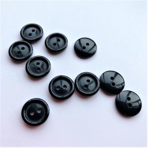 Sort knap, 2-huls, 15 mm