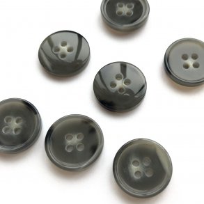 Gr, blank knap i hornlook 4-huls, 15 mm