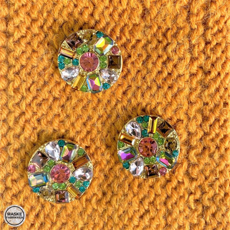 Farvet blingknap, 20 mm