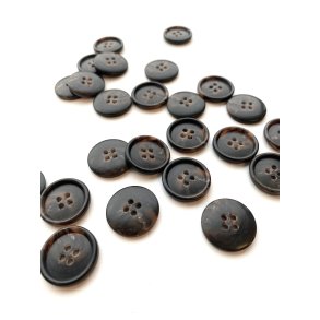Brun knap i hornlook - 20 mm