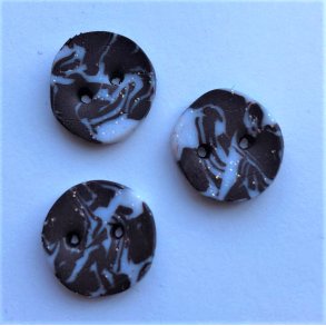 Hndlavet knap, brun marmorglimmer - ca. 14-15 mm